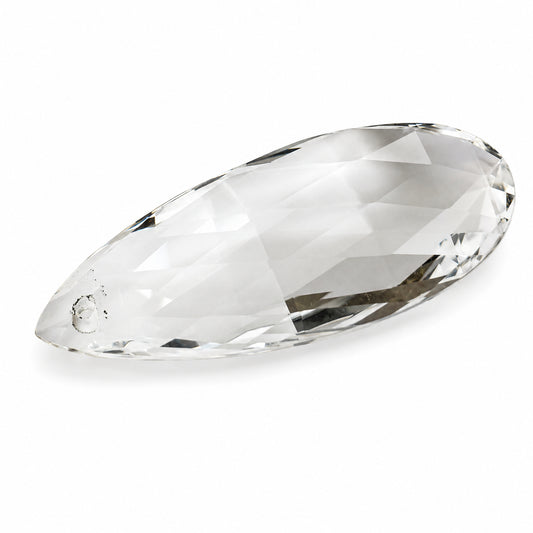 Natürlicher Bergkristall - 15,94 ct | Tropfen-Briolett, facettiert mit Bohrung | Farblos