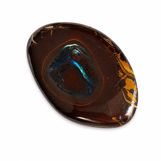 Natürlicher Boulder-Opal – 12,72 ct | Cabochon Fantasie | Braune Matrix mit blaugrünem Opallicht