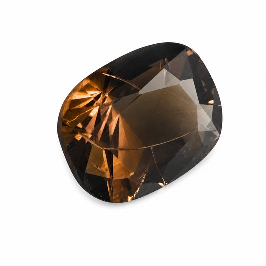 Natürlicher Wasseropal aus Australien – 0,95 ct | Cushion facettiert | Rauchbraun mit cognacfarbenen Reflexen