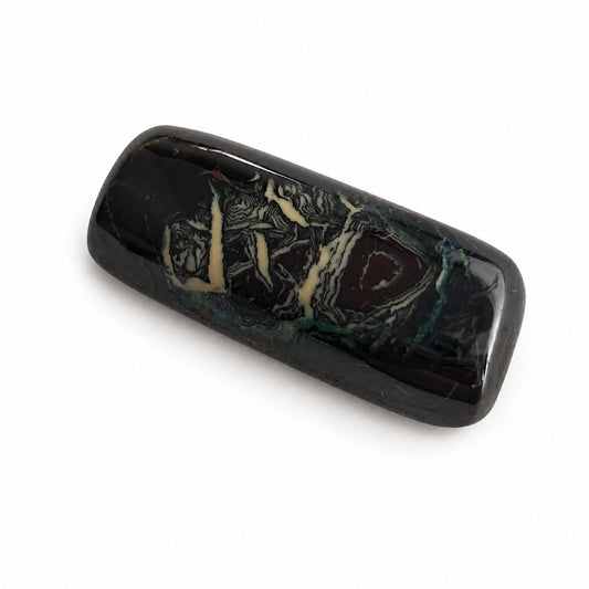 Natürlicher Yowah-Nuss-Opal - 6,59 ct | Fantasieform | Schwarzbraun mit cremeweißer Zeichnung und dezentem grün-blauem Farbspiel
