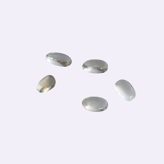 Natürlicher Mondstein - 9 x 5 mm | Oval Cabochon | Farblos bis Hell Crème