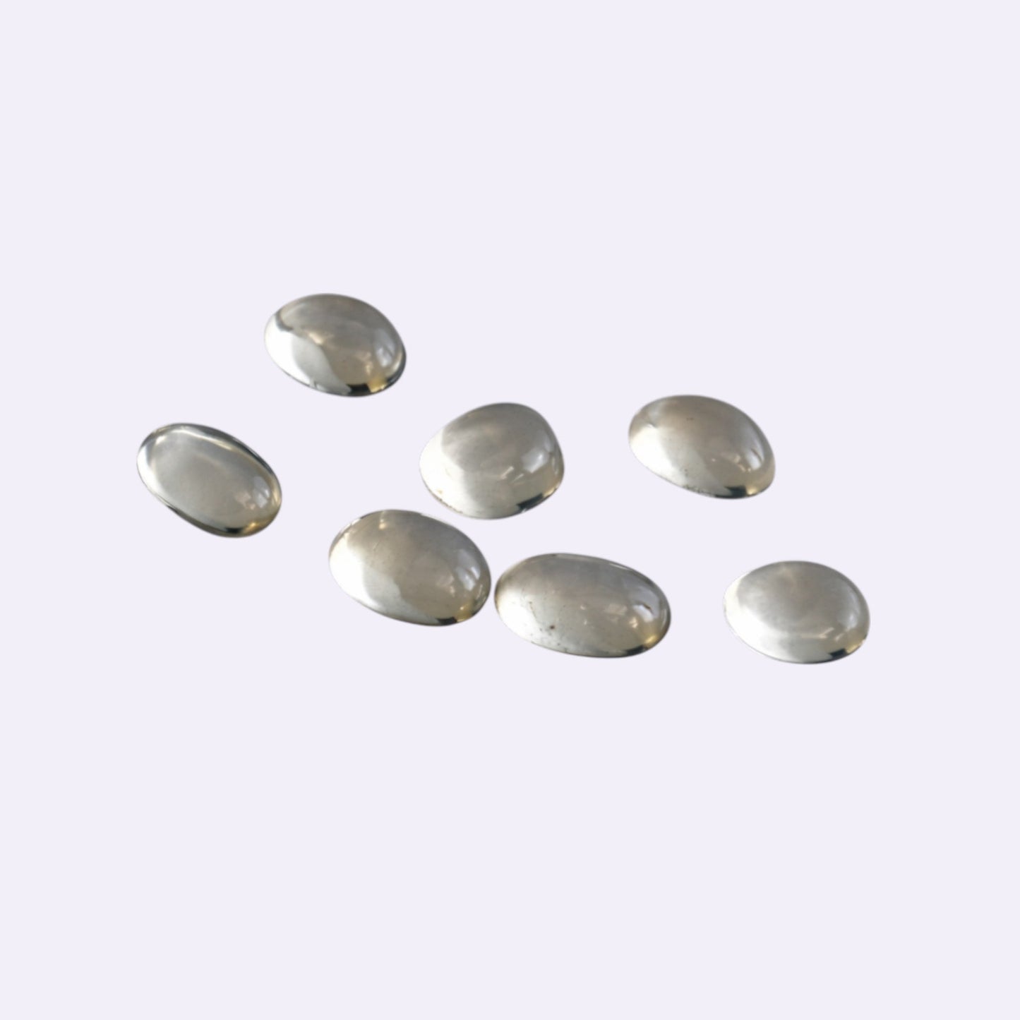 Natürlicher Mondstein - 6 x 5 mm | Oval Cabochon | Farblos bis Hell-Crème