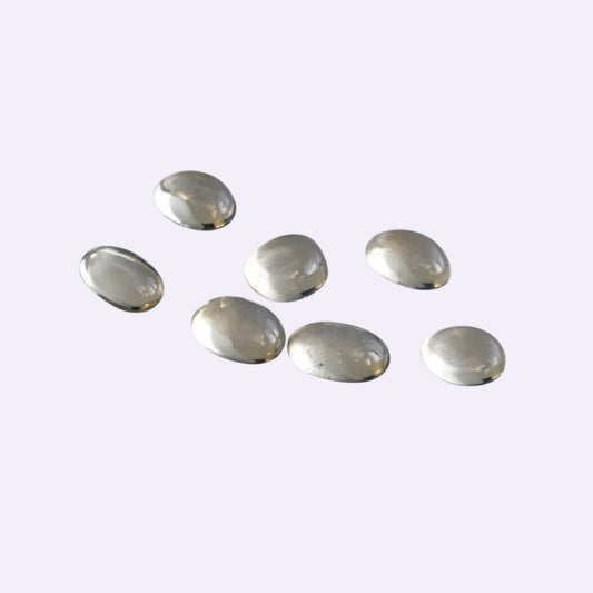 Natürlicher Mondstein - 6 x 5 mm | Oval Cabochon | Farblos bis Hell-Crème