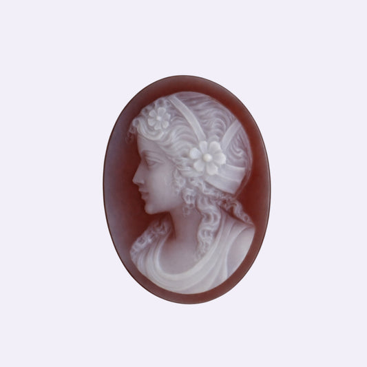 Gemme Lagenstein „Frauenkopf“ oval – 14 × 19 mm Künstler: Jürgen Reinhardt