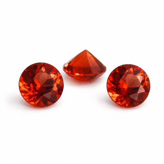 Natürlicher Saphir – ca. 0,08 ct | Rund facettiert | Dunkelorange