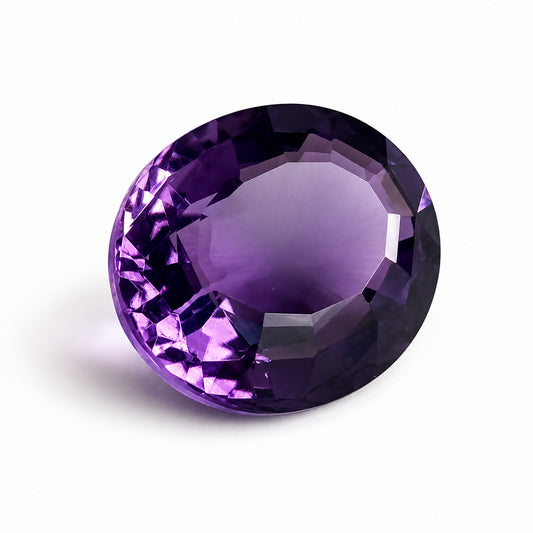 Natürlicher Amethyst – 7,64 ct | Oval facettiert | Dunkles Violett