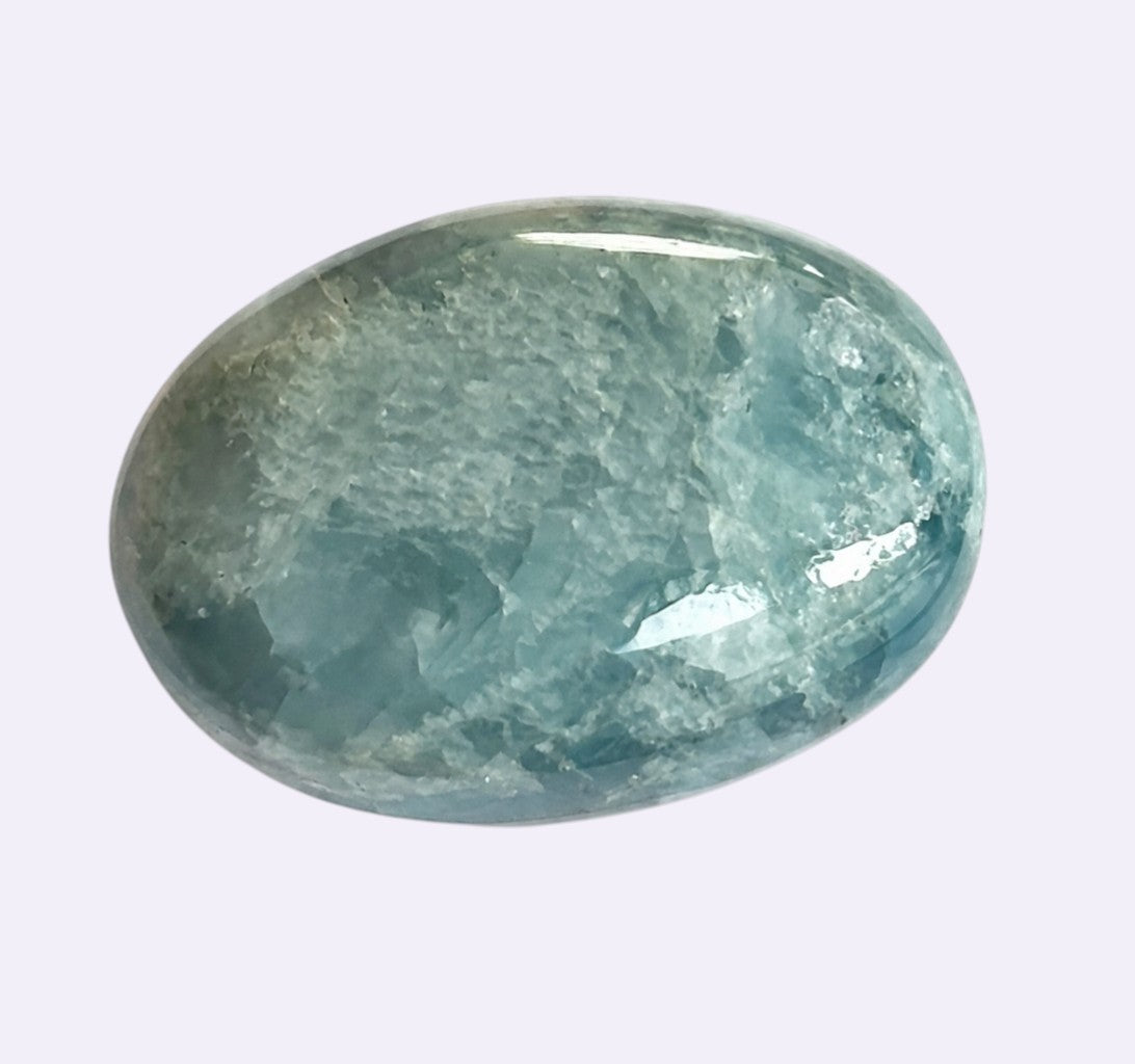 Natürlicher Aquamarin - 35,26 ct | Oval Cabochon | Blau