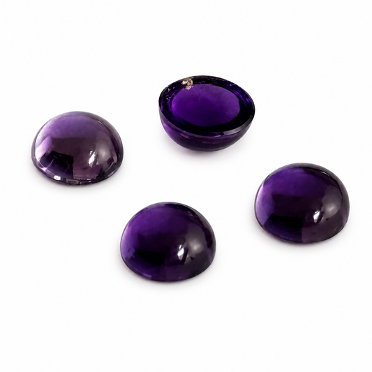Natürlicher Amethyst - ca. 0,50 ct | Round Cabochon | Hellviolett bis Violett