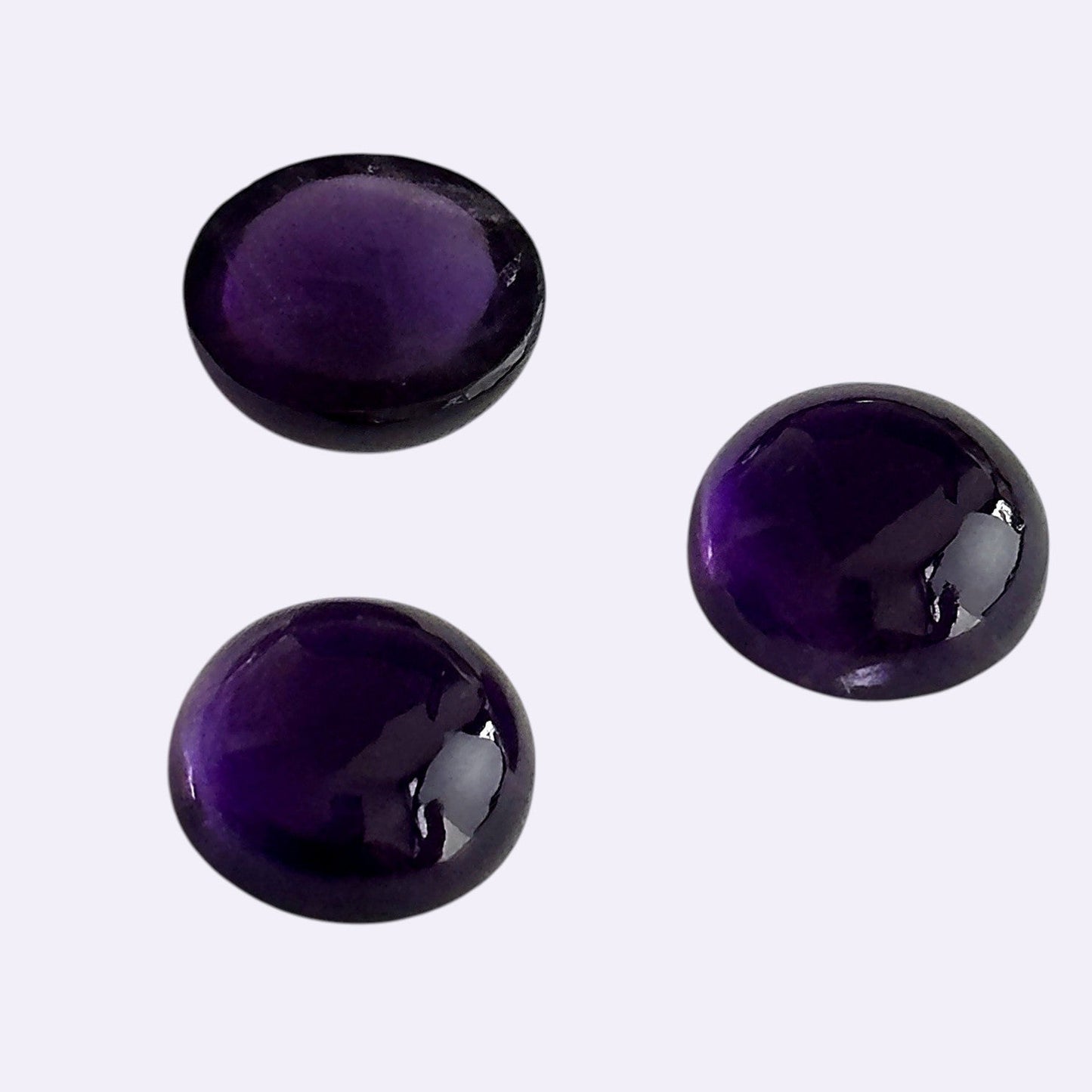 Natürlicher Amethyst - 9 mm | Round Cabochon | Intensiv Violett
