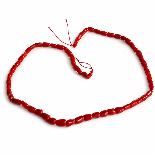 Natürlicher Korallen-Strang - Länge ca. 40 cm | Stäbchen | Rot