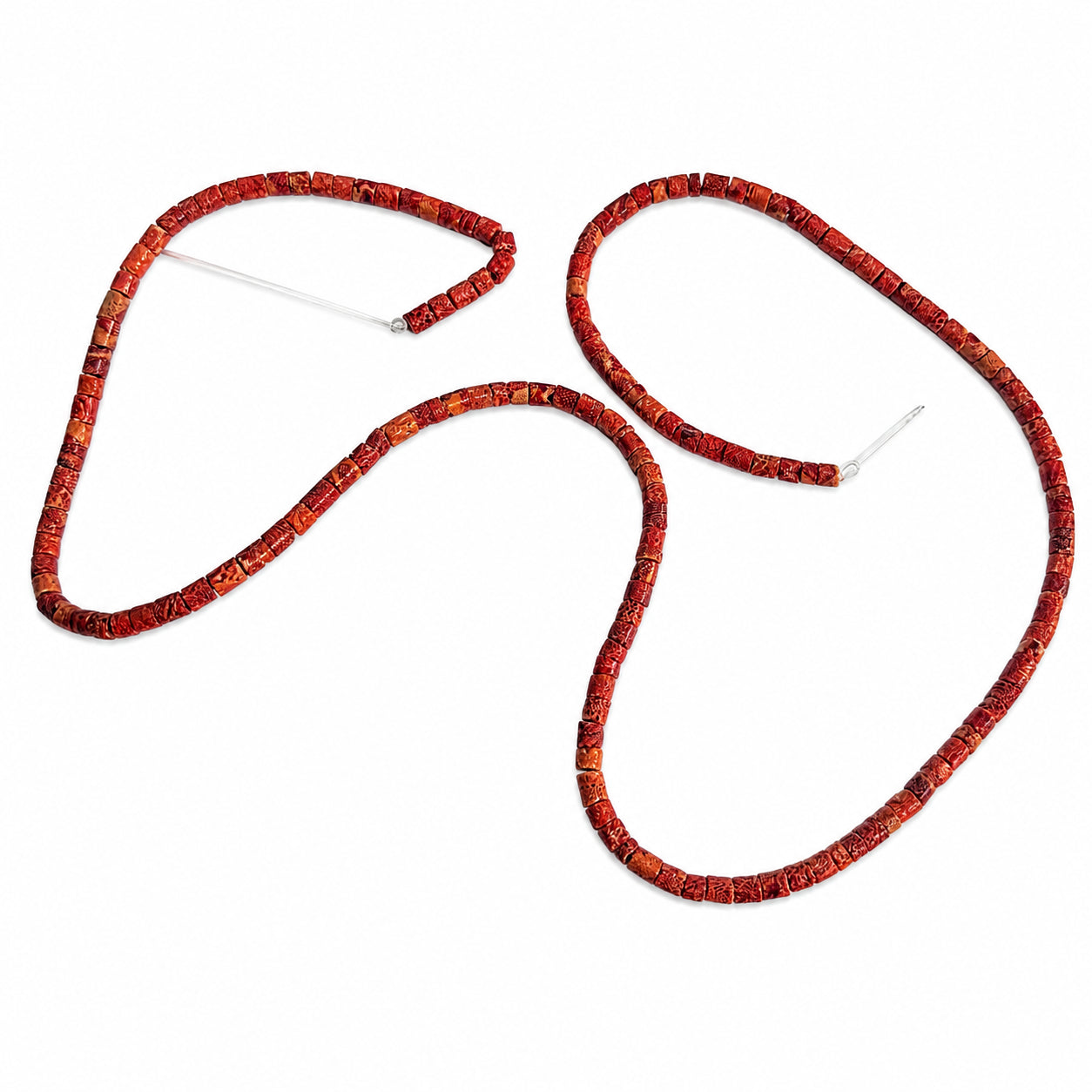 Natürlicher Korallenstrang - Länge ca. 60 cm | Stäbchen | Schaumkorallenrot