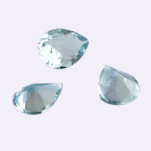 Natürlicher Aquamarin - 8x6 mm | Tropfenform | Hellblau