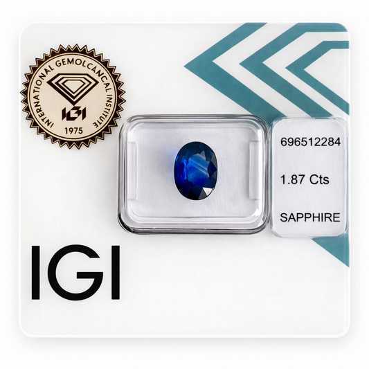 Natürlicher Saphir – 1,87 ct | Oval Mixed Cut | Tief Blau