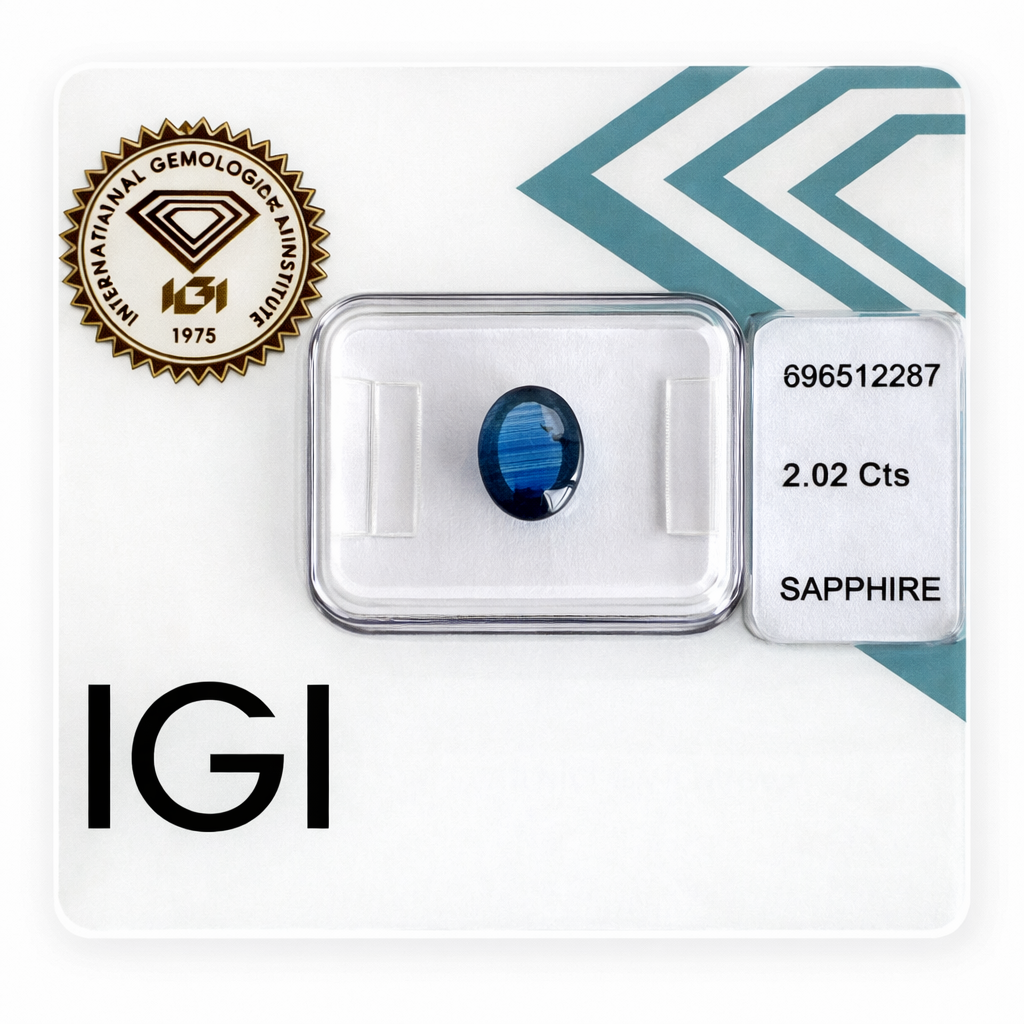 Natürlicher Saphir – 2,02 ct | Oval Cabochon Cut | Tief Blau