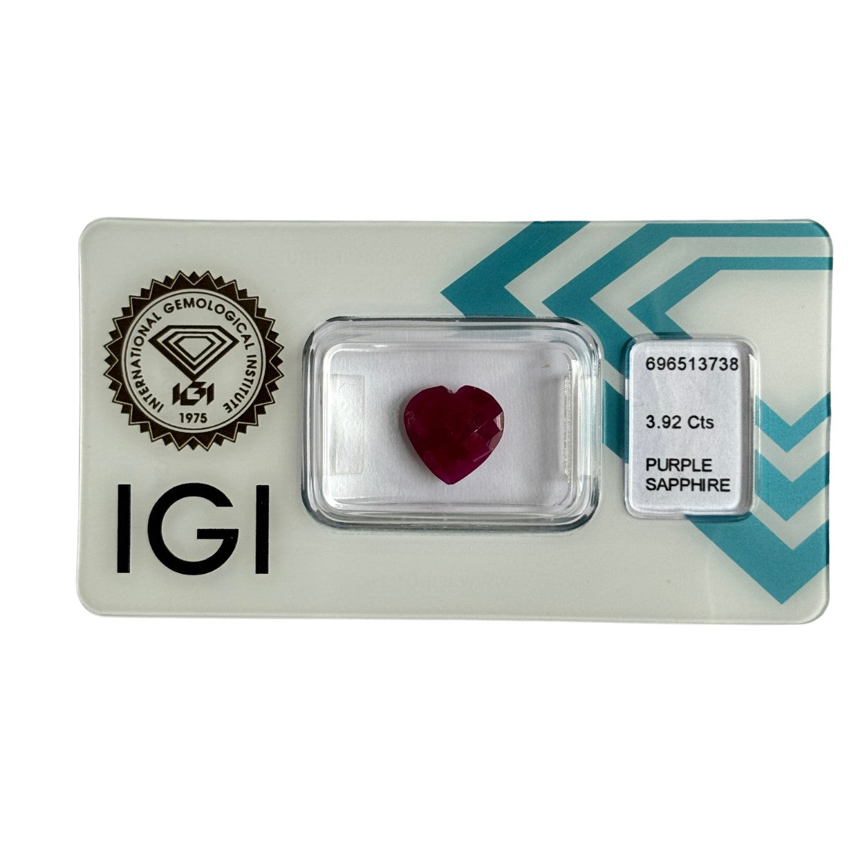 Natürlicher tief violetter Saphir, Heart Mixed Cut, 3,92 ct, zertifizierter Edelstein für hochwertigen Schmuck.
