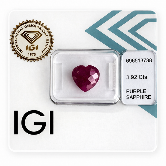 Natürlicher Saphir – 3,92 ct | Heart Mixed Cut | Tief Violett