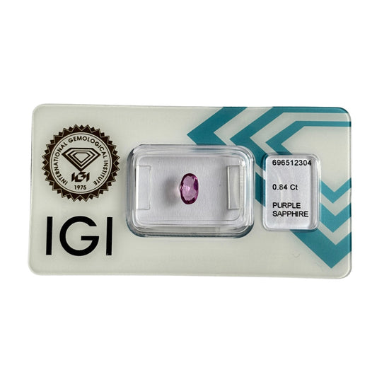 Natürlicher pink-violetter Saphir, Oval Mixed Cut, 0,84 ct, zertifizierter Edelstein für hochwertigen Schmuck.