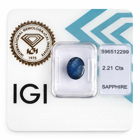 Natürlicher Saphir - 2,21 ct | Oval Cabochon Cut | Tief Blau