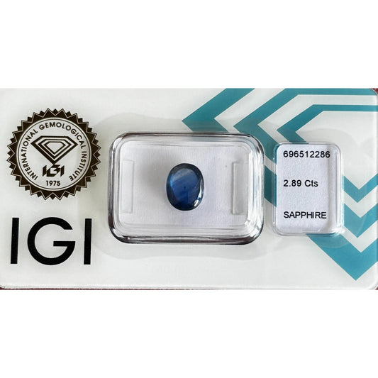 Natürlicher Saphir – 2,89 ct | Oval Cabochon Cut | Tief Blau