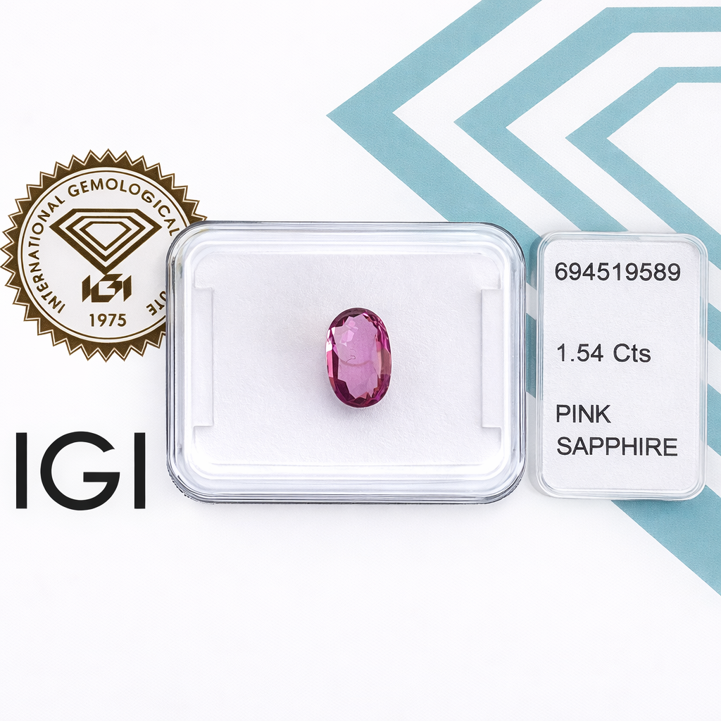 Natürlicher Saphir – 1,54 ct | Oval Mixed Cut | Tief Purpur-Rosa