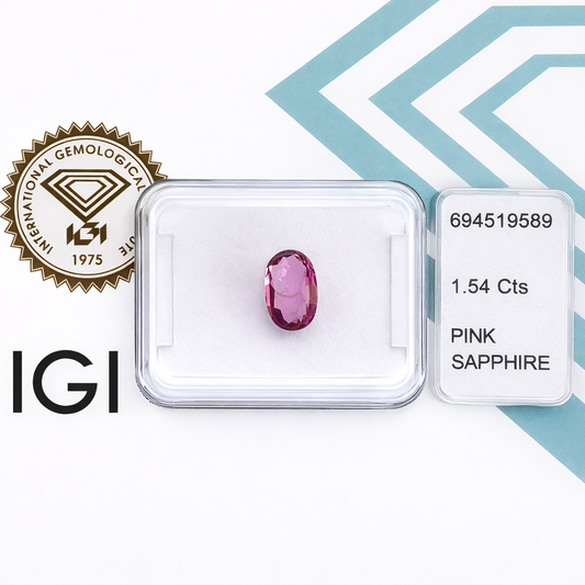 Natürlicher Saphir – 1,54 ct | Oval Mixed Cut | Tief Purpur-Rosa