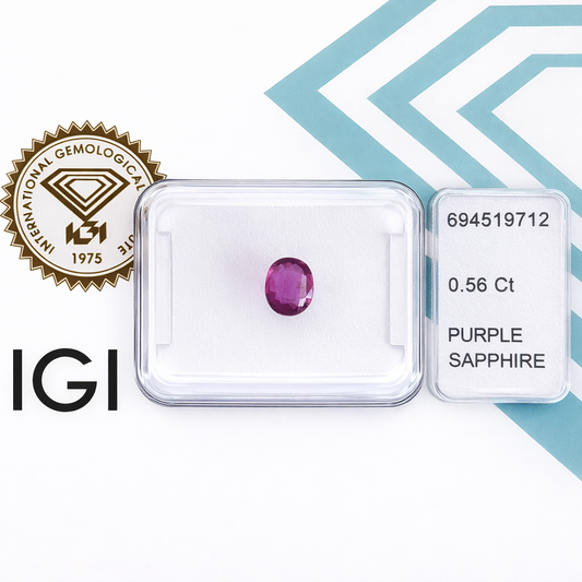 Natürlicher Saphir – 0,56 | Oval Mixed Cut | Pink-Violett