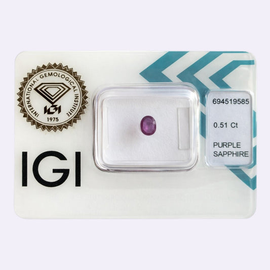 Natürlicher Saphir – 0,51 ct | Oval Mixed Cut | Tief Pink-Violett