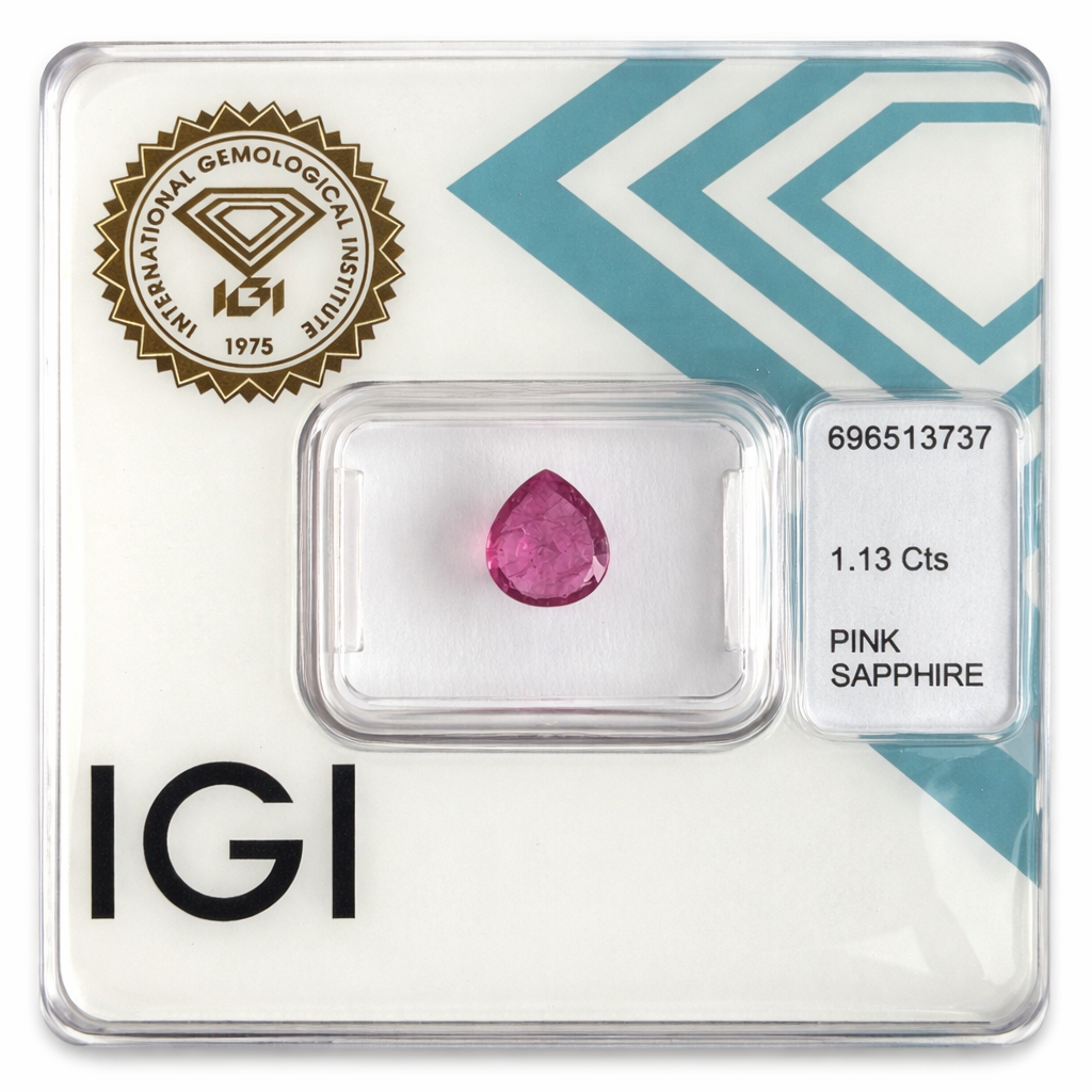 Natürlicher Saphir – 1,13 ct | Pear Mixed Cut | Tief Purpurrosa