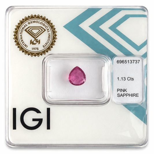 Natürlicher Saphir – 1,13 ct | Pear Mixed Cut | Tief Purpurrosa