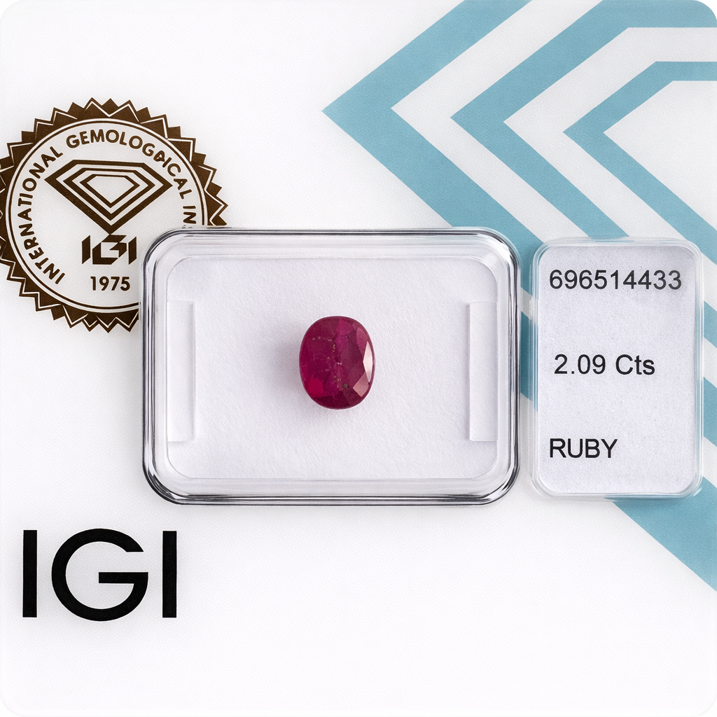Natürlicher Rubin – 2,09 ct | Oval Cabochon | Tief Purpurrot