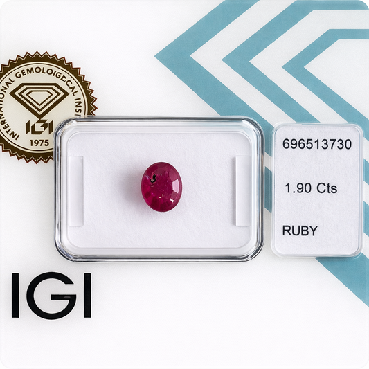 Natürlicher Rubin – 1,90 ct | Oval Cabochon | Tief Purpurrosa-Rot