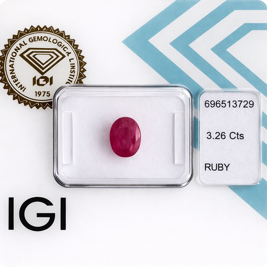 Natürlicher Rubin – 3,26 ct | Oval Mixed Cut | Tief Purpurrosa-Rot