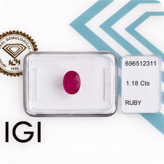 Natürlicher Rubin – 1,18 ct | Oval Mixed Cut | Tief Purpurrosa-Rot