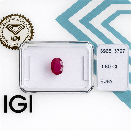 Natürlicher Rubin – 0,80 ct | Oval Mixed Cut | Tief Purpurrosa-Rot
