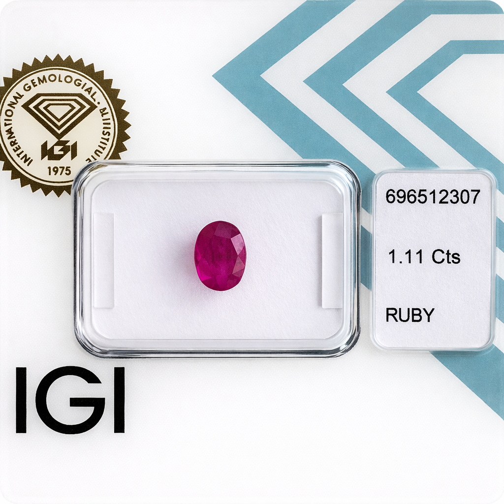 Natürlicher Rubin – 1,11 ct | Oval Cabochon Cut | Tief Purpurrosa-Rot