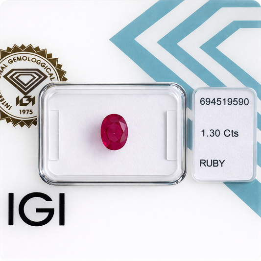 Natürlicher Rubin – 1,30 ct | Oval Mixed Cut | Tief Purpurrot