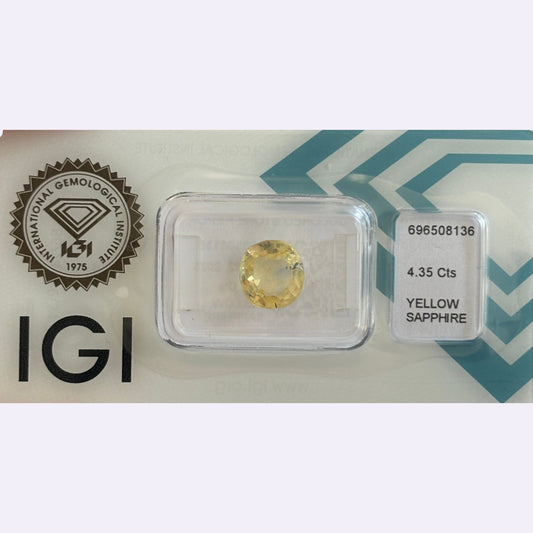 Natürlicher Saphir - 4,35 ct | Cushion Mixed Cut | Kräftiges Gelb