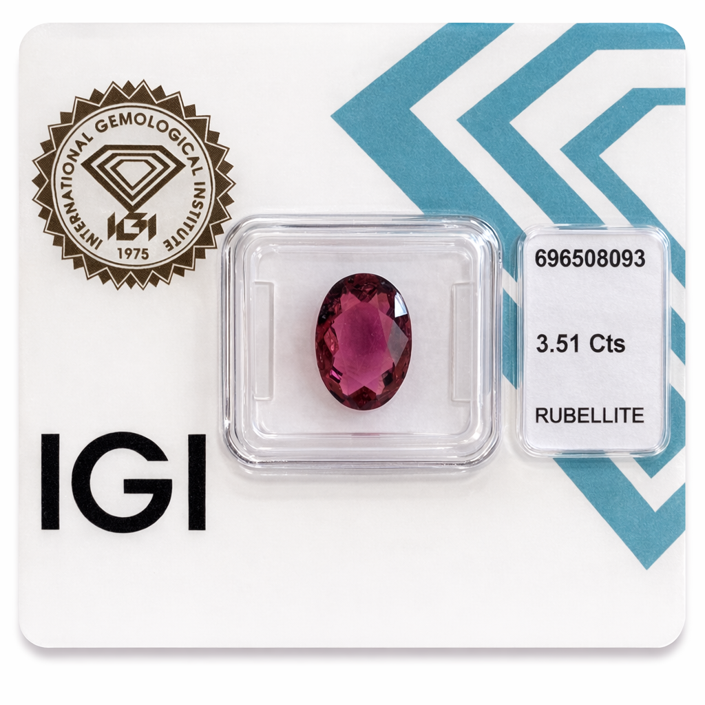 Natürlicher Rubellit - 3,51 ct | Oval Mixed Cut | Tief Purpurrosa