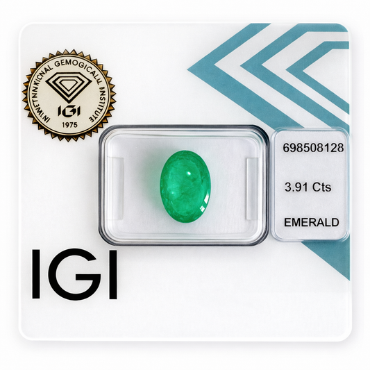 Natürlicher Smaragd – 3,91 ct | Oval Cabochon Cut | Tief Blau-Grün