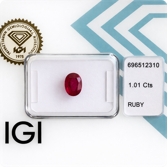 Natürlicher Rubin – 1,01 ct | Oval Mixed Cut | Purpurrosa-Rot