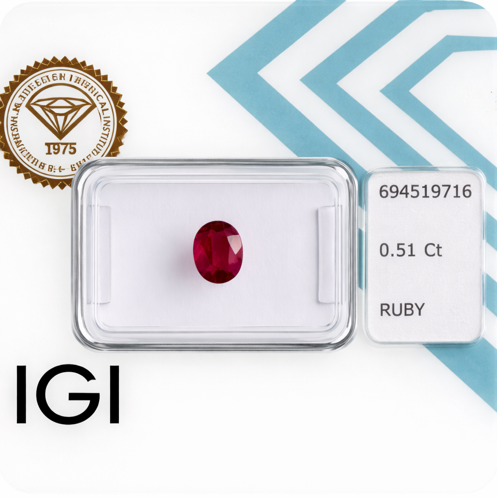 Natürlicher Rubin – 0,66 ct | Oval Mixed Cut | Purpurrosa-Rot