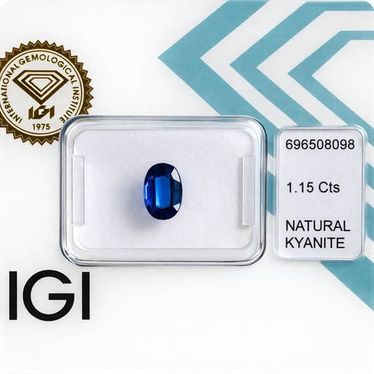 Natürlicher Kyanit - 1,15 ct | Oval Mixed Cut | Tiefblau