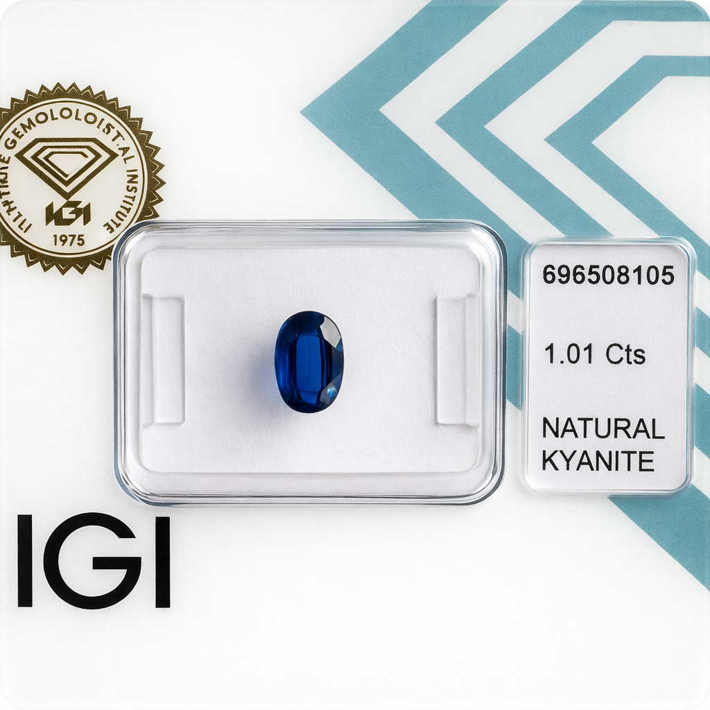Natürlicher Kyanit - 1,01 ct | Oval Mixed Cut | Tiefblau