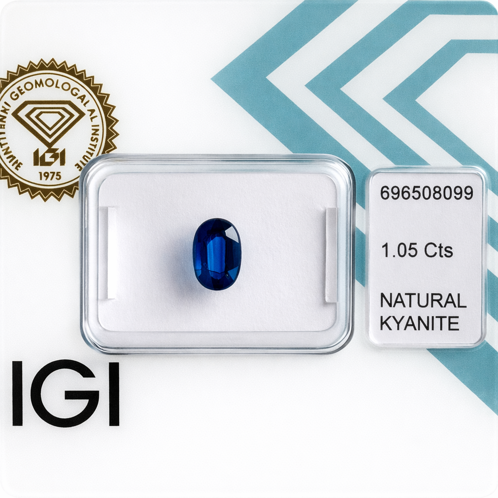 Natürlicher Kyanit - 1,05 ct | Oval Mixed Cut | Tiefblau
