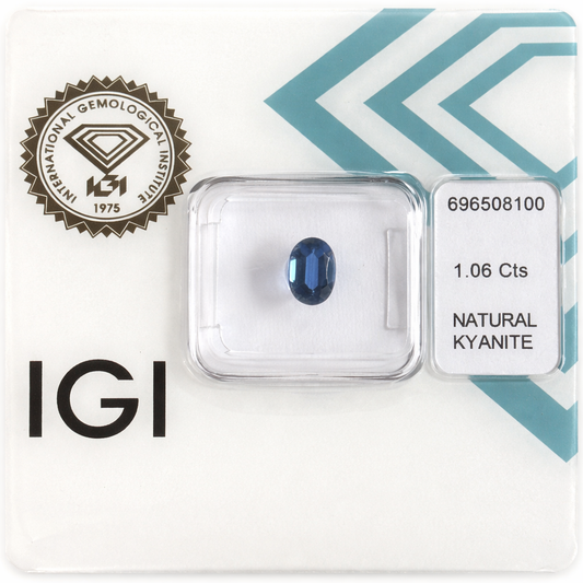 Natürlicher Kyanit - 1,06 ct | Oval Mixed Cut | Tiefblau