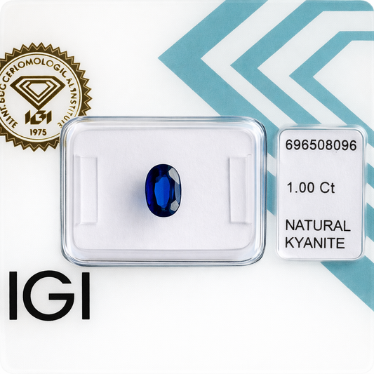 Natürlicher Kyanit - 1,00 ct | Oval Mixed Cut | Tiefblau