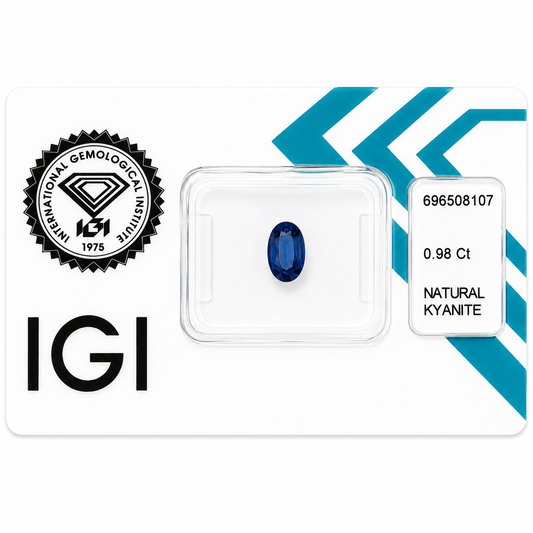 Natürlicher Kyanit - 0,98 ct | Oval Mixed Cut | Tiefblau