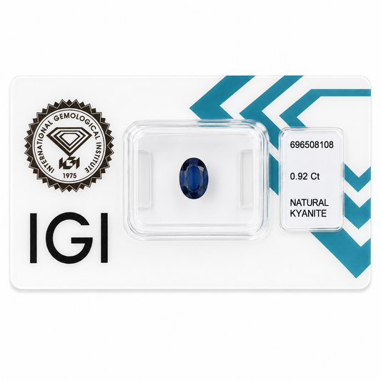 Natürlicher Kyanit - 0,92 ct | Oval Mixed Cut | Tiefblau