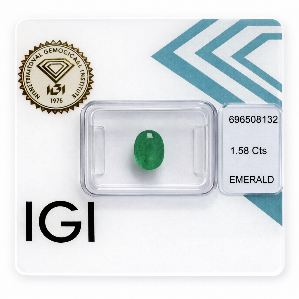 Natürlicher Smaragd - 1,58 ct | Oval Mixed Cut | Tief Blau-Grün