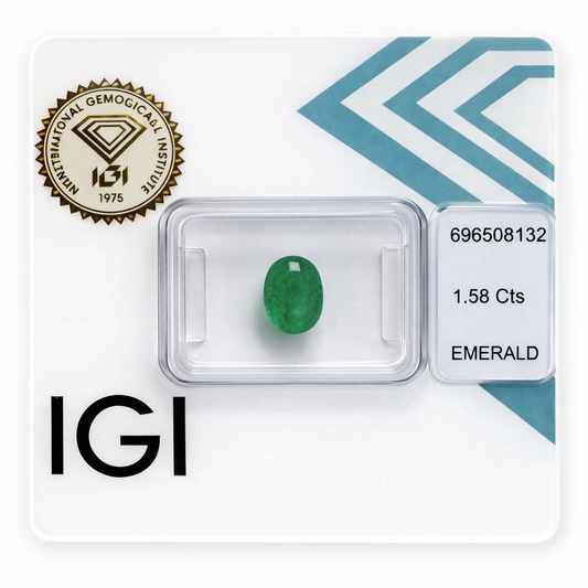 Natürlicher Smaragd - 1,58 ct | Oval Mixed Cut | Tief Blau-Grün